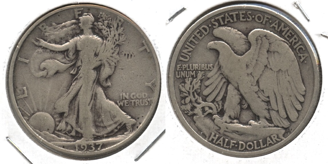 1937 Walking Liberty Half Dollar VG-8 #h