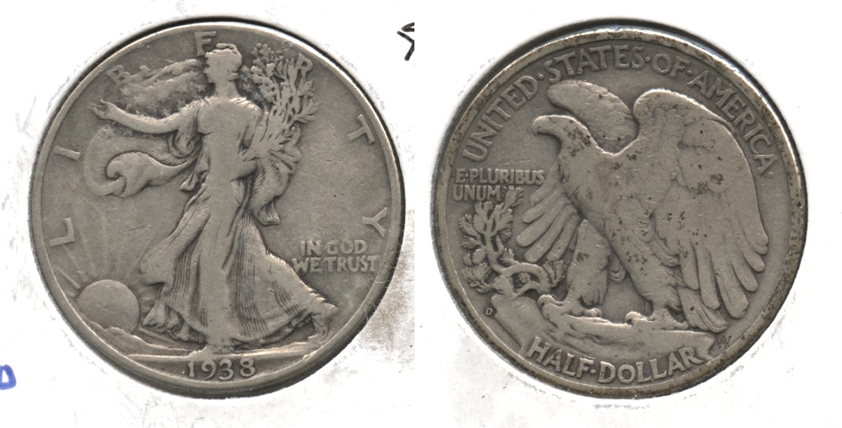 1938-D Walking Liberty Half Dollar Fine-12 #s