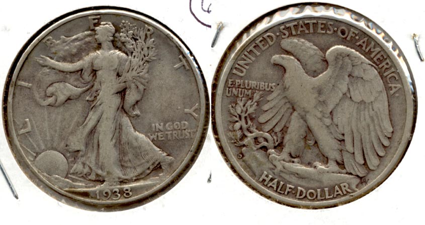 1938-D Walking Liberty Half Dollar Fine-15