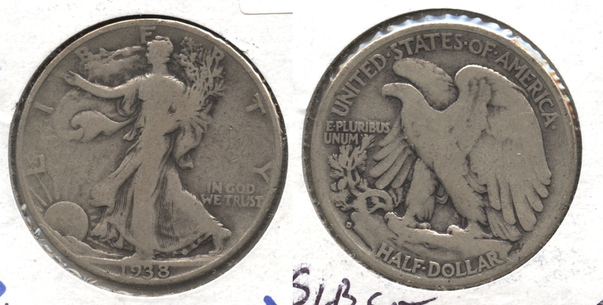 1938-D Walking Liberty Half Dollar VG-8 #q