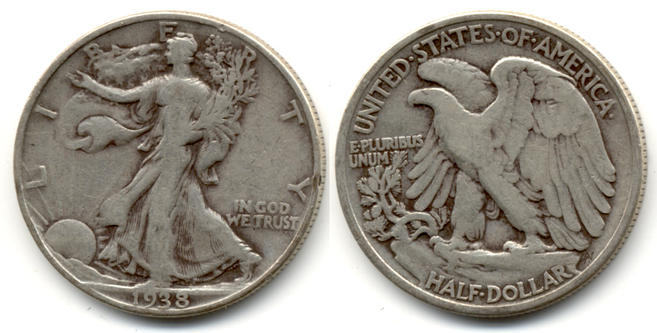 1938 Walking Liberty Half Dollar Fine-12 c