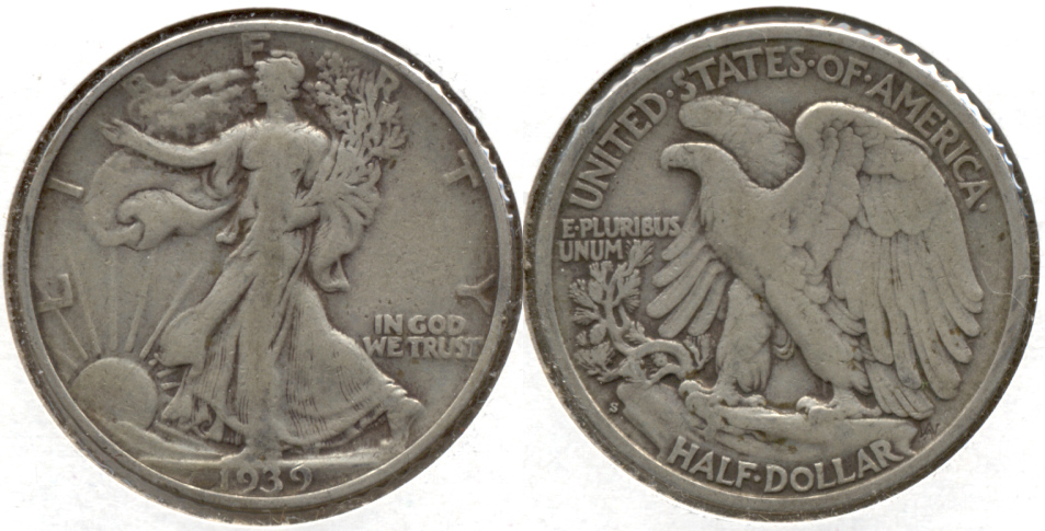 1939-S Walking Liberty Half Dollar Fine-12 aa