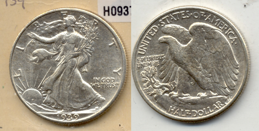 1939 Walking Liberty Half Dollar AU-50 l