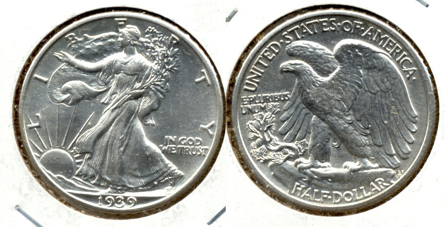 1939 Walking Liberty Half Dollar MS-60 Lightly Cleaned