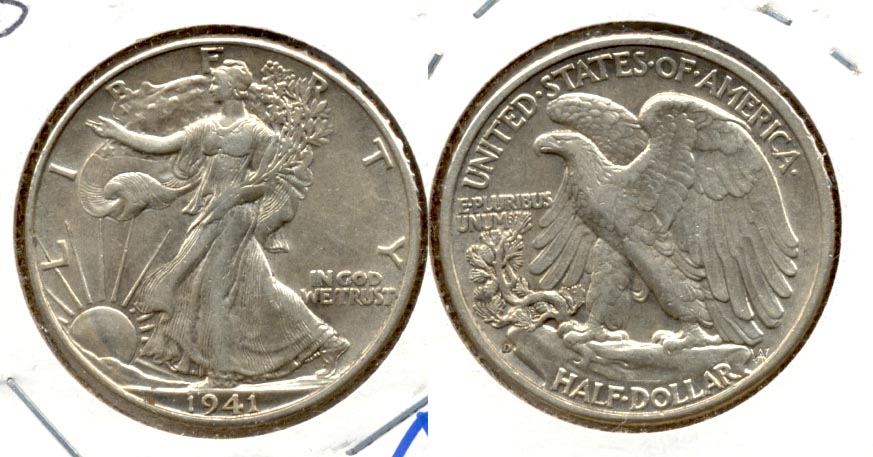 1941-D Walking Liberty Half Dollar AU-50 f
