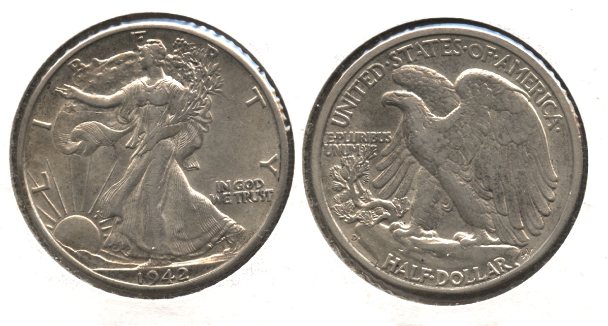 1942-D Walking Liberty Half Dollar AU-50 #f