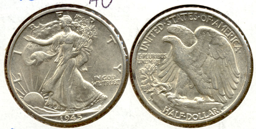 1945-D Walking Liberty Half Dollar AU-50 e