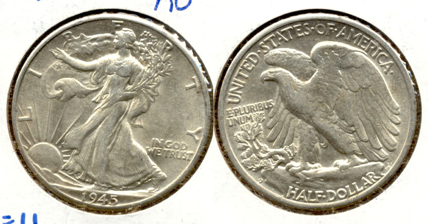 1945-D Walking Liberty Half Dollar AU-50 k