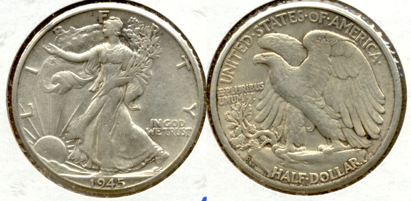 1945-D Walking Liberty Half Dollar AU-50 p