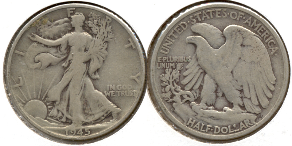 1945-S Walking Liberty Half Dollar Fine-12 a