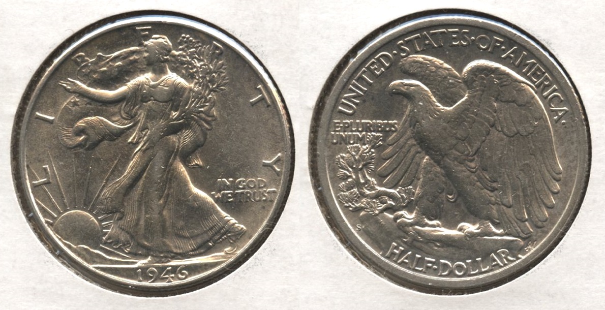 1946-S Walking Liberty Half Dollar AU-50 #e