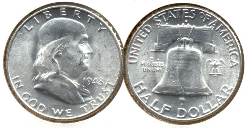 1948-D Franklin Half Dollar MS-60 l