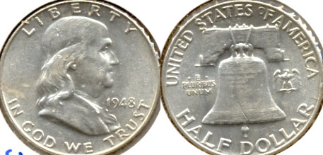 1948 Franklin Half Dollar AU-55