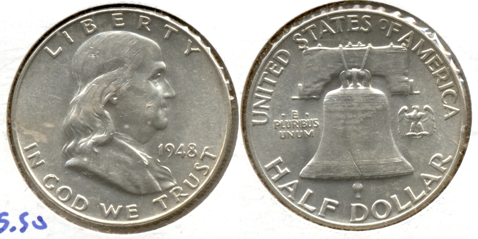 1948 Franklin Half Dollar AU-55 b