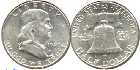 1949-D Franklin Half Dollar AU-50 b