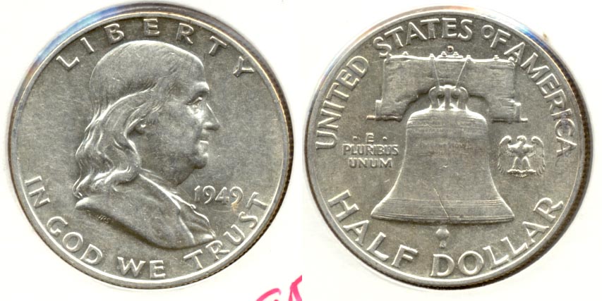 1949-D Franklin Half Dollar AU-50 e