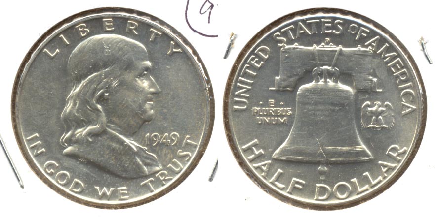 1949-D Franklin Half Dollar AU-50 h