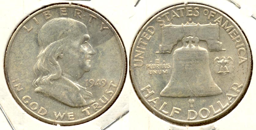 1949-S Franklin Half Dollar AU-55 a