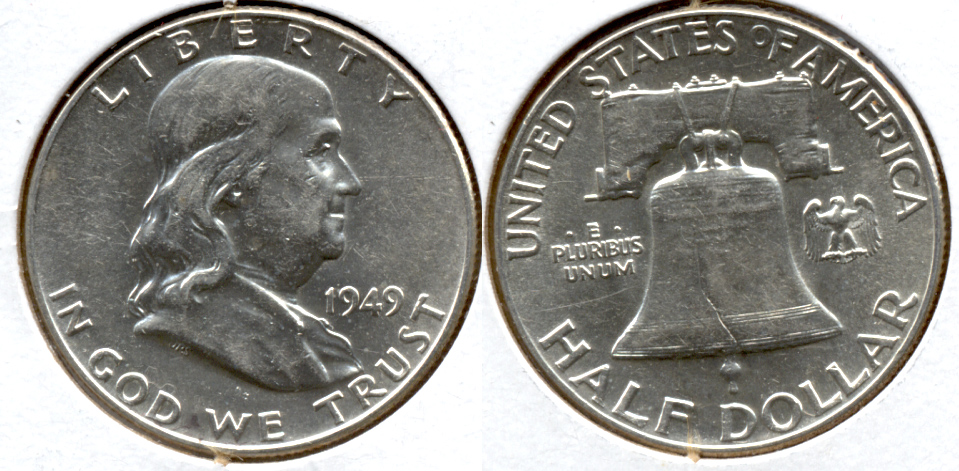1949 Franklin Half Dollar AU-50 w