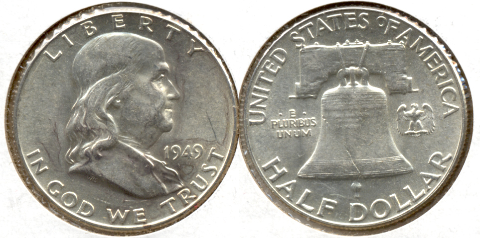 1949 Franklin Half Dollar AU-55 ab