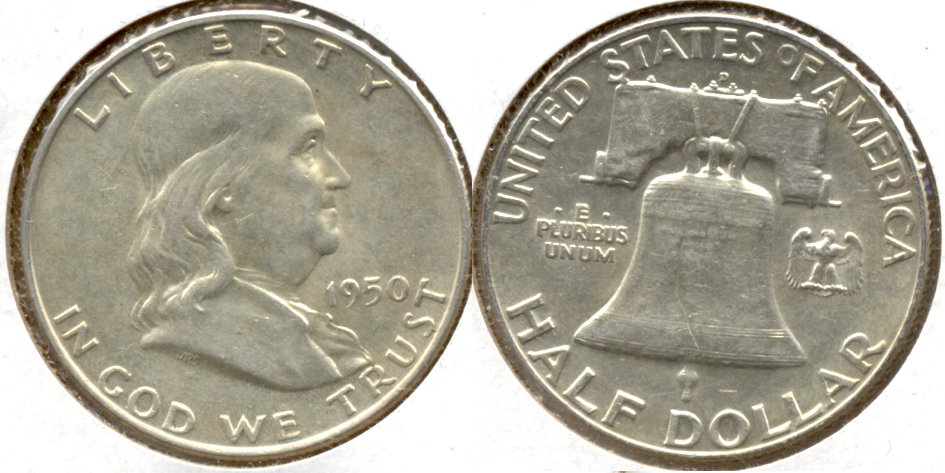 1950-D Franklin Half Dollar AU-50 ae