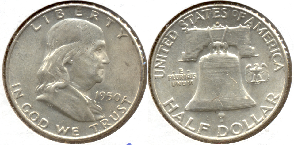 1950-D Franklin Half Dollar AU-50 aj