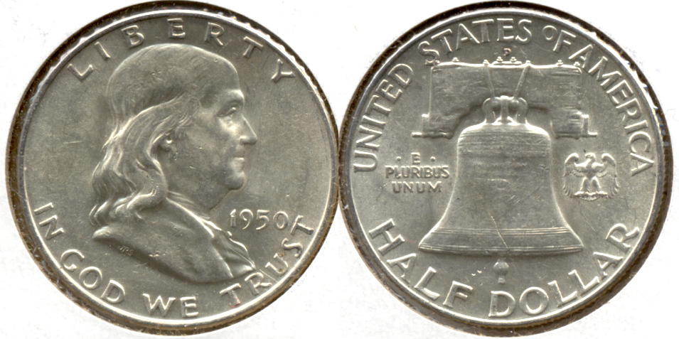 1950-D Franklin Half Dollar AU-50 al