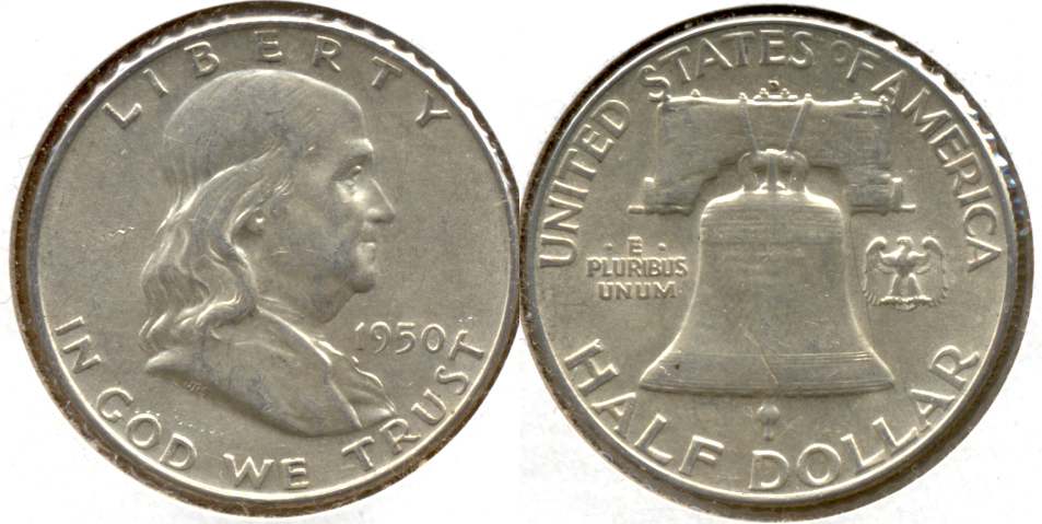 1950-D Franklin Half Dollar AU-50 an