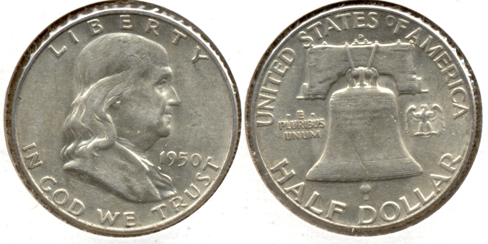 1950-D Franklin Half Dollar AU-50 d