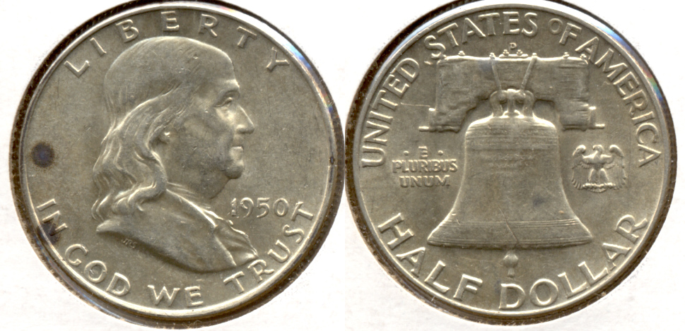 1950-D Franklin Half Dollar AU-50 h