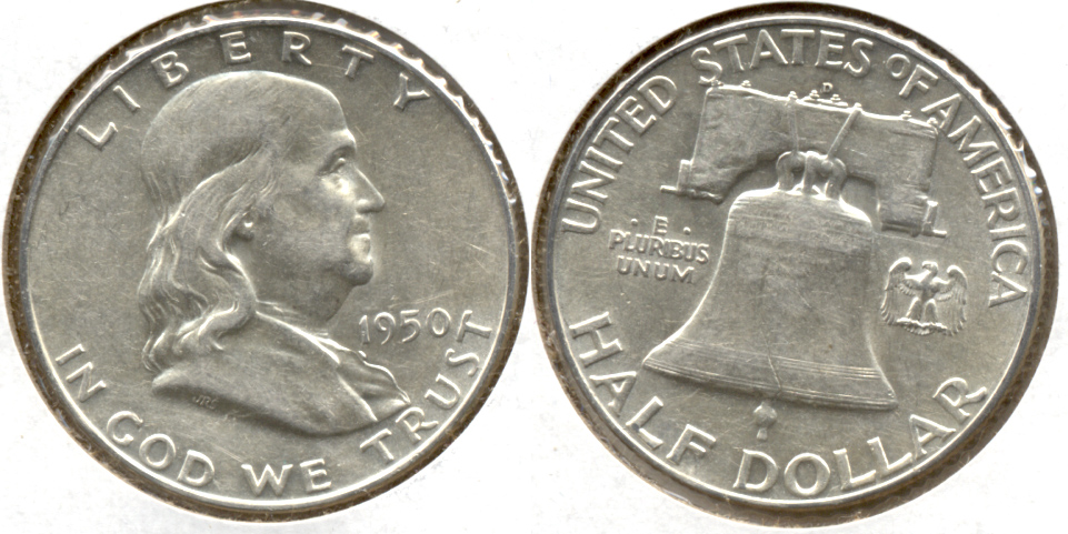 1950-D Franklin Half Dollar AU-50 m