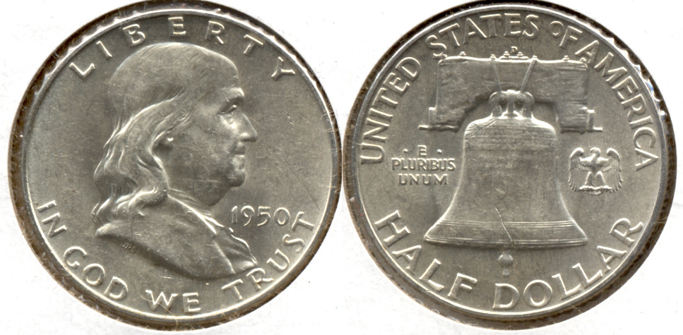 1950-D Franklin Half Dollar AU-50 p