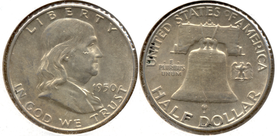 1950-D Franklin Half Dollar AU-50 u