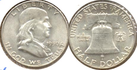 1950-D Franklin Half Dollar AU-55