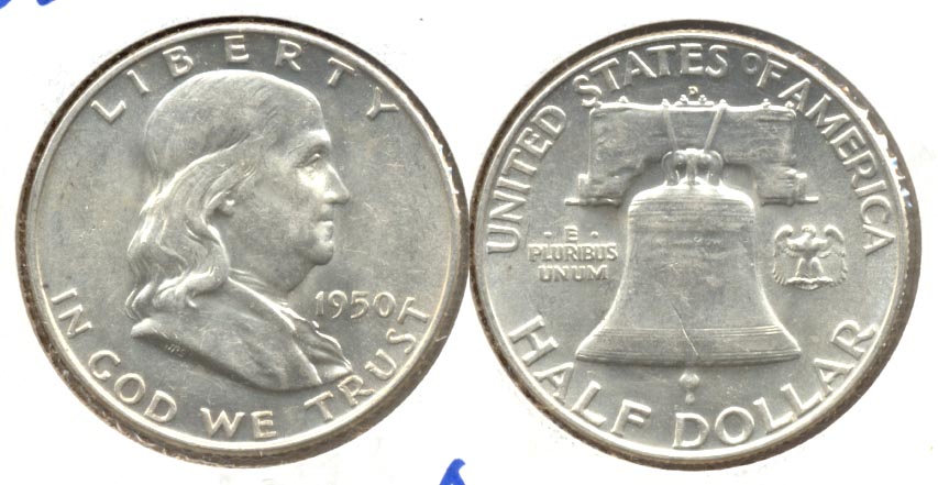 1950-D Franklin Half Dollar AU-55 b