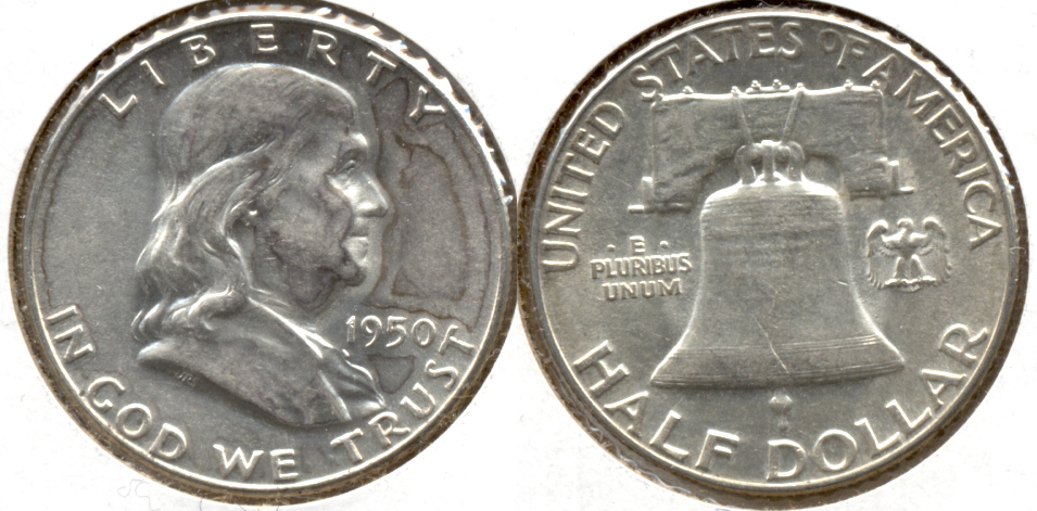 1950 Franklin Half Dollar AU-50 af