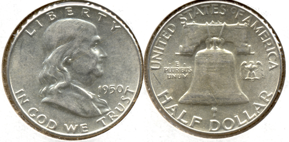 1950 Franklin Half Dollar AU-50 e