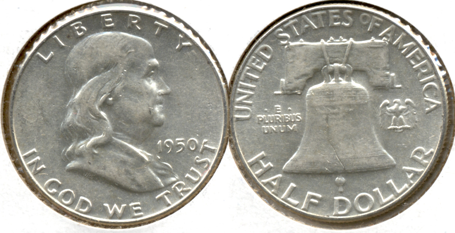 1950 Franklin Half Dollar AU-50 h