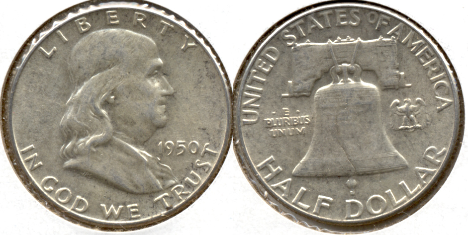 1950 Franklin Half Dollar AU-50 m