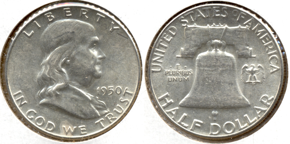 1950 Franklin Half Dollar AU-55 b