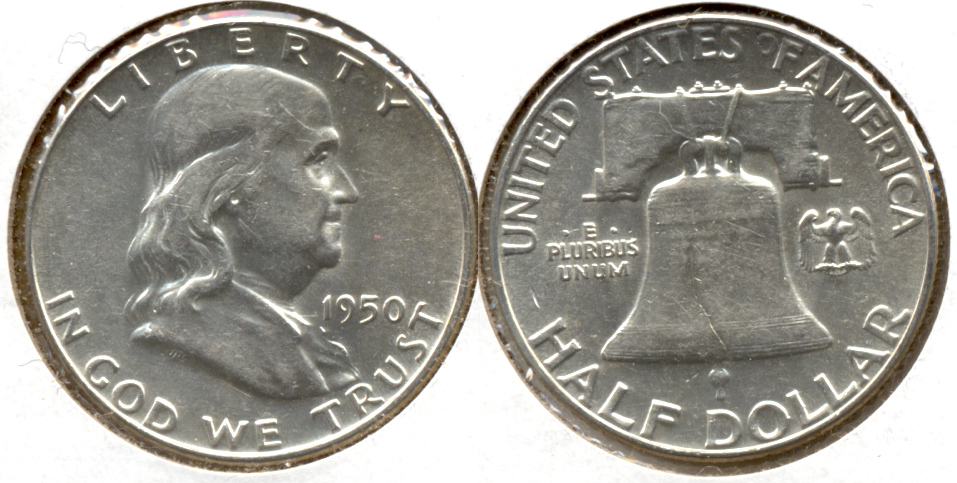 1950 Franklin Half Dollar AU-55 c