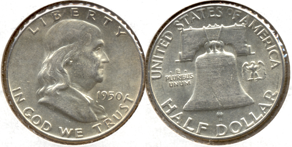 1950 Franklin Half Dollar AU-55 d
