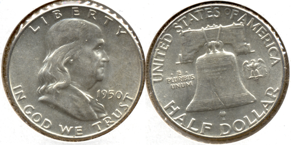 1950 Franklin Half Dollar AU-55 f
