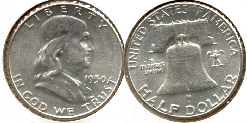 1950 Franklin Half Dollar AU-55 h