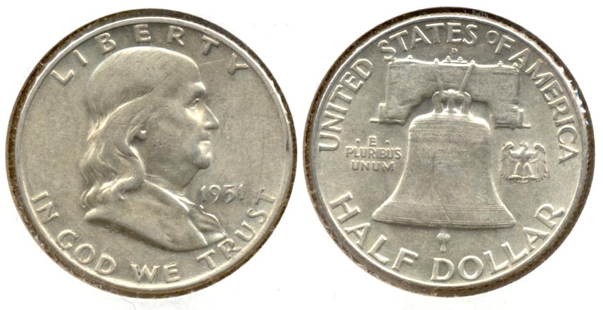 1951-D Franklin Half Dollar AU-50 a