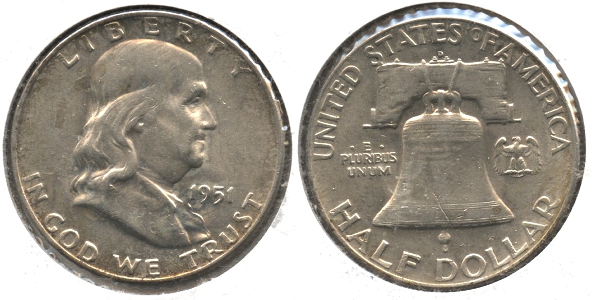 1951-D Franklin Half Dollar AU-50 #h