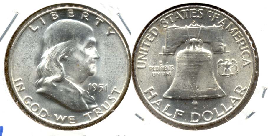 1951-D Franklin Half Dollar MS-60 a
