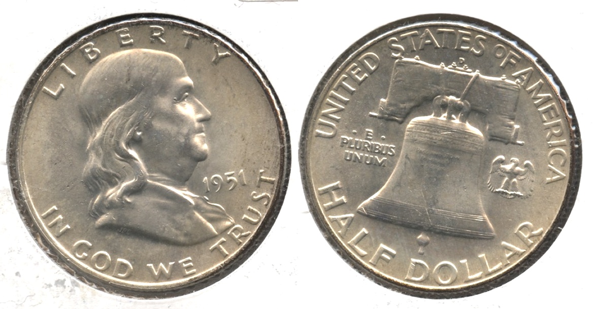 1951-D Franklin Half Dollar MS-60 #c