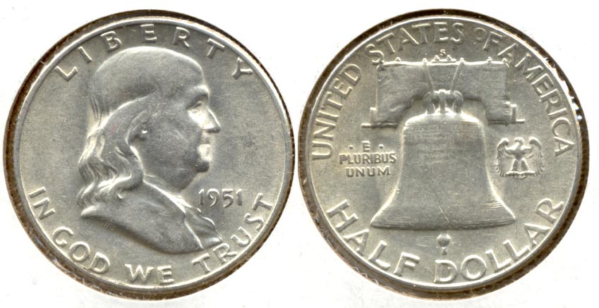 1951-S Franklin Half Dollar AU-50 ab