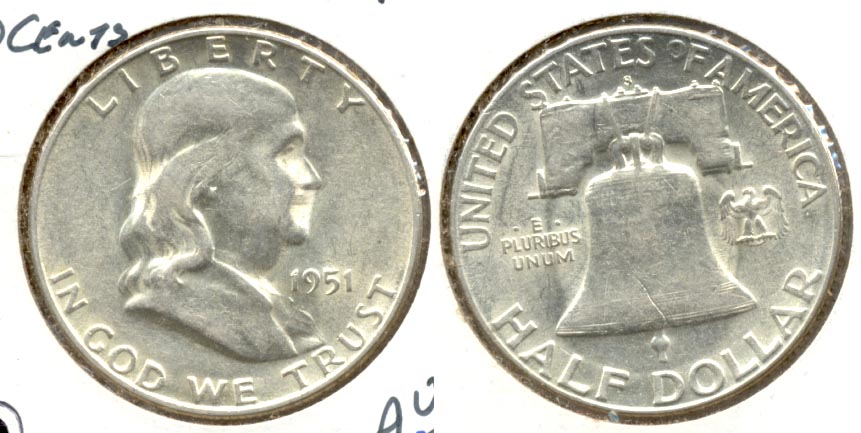 1951-S Franklin Half Dollar AU-50 ac